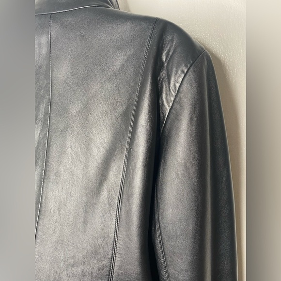JLC New York L Black Leather Zipper Jacket with Pockets - Picture 6 of 11